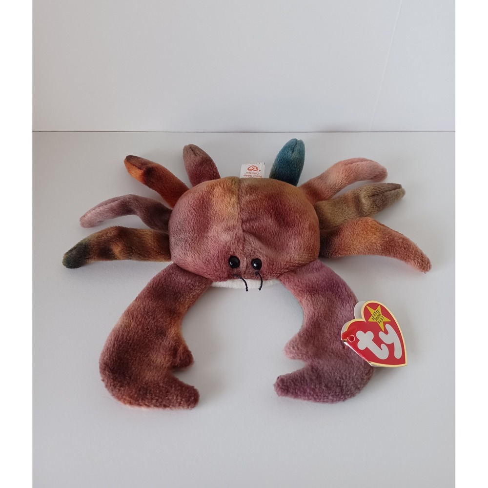 Vintage 90s Claude The Crab Ty Beanie Baby Plush Stuffed Animal Collectible Toy